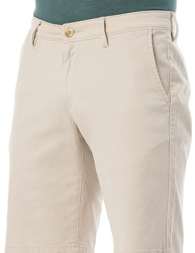 fyltr Men's Straight Fit Stretch Cotton Khaki Shorts - Soft Handfeel - Image 5